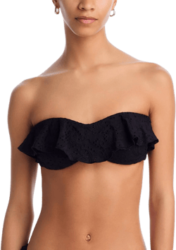 AQUA Women's Ruffled Bikini Top