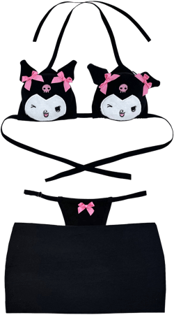 Kuromi Bikini Set with D Cup Bra