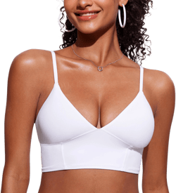 CRZ YOGA Women's Sunshine Deep V Strappy Bikini Top
