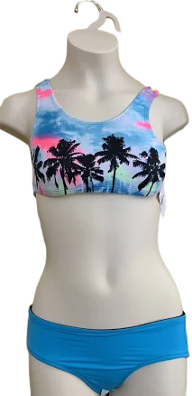 Justice Tropical Tie Dye Reversible Bikini Top