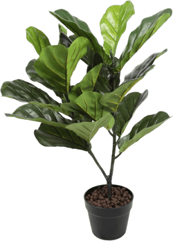 30" Faux Potted Fiddle Leaf Fig Plant, Artificial Ficus Lyrata Tree for Home Office