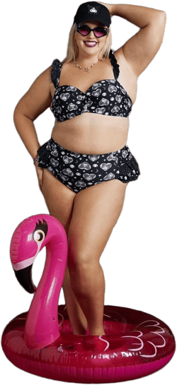 Kuromi Heart Ruffle Swim Bottoms