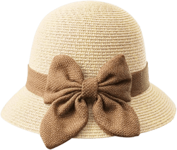Women's Foldable Packable Straw Cloche Hat