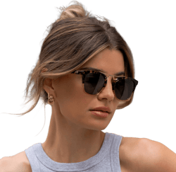 Demi Women's Oversized Square Metal Polarized Sunglasses