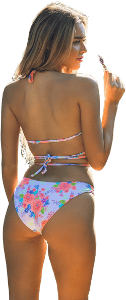 Candy Flowers Victoria Moderate Coverage Bow Bikini Bottom