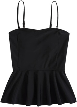 SweatyRocks Women's Ruffle Peplum Bikini Swimsuit Top with Detachable Spaghetti