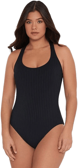 S3 Swim Women's Sculpting Ribbed Scoopneck Crossback Swimsuit