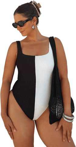 Show Me Your Mumu Domino Colorblock Scrunch One Piece