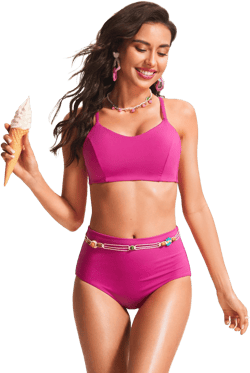 CRZ YOGA Women's High Waisted Bikini Bottom with Tummy Control