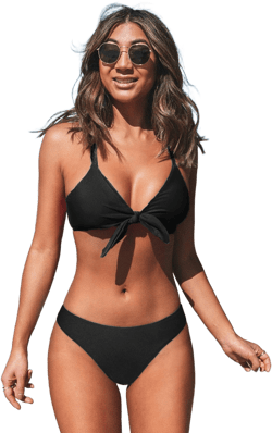 Cupshe V-Neck Bunny Tie Bikini Set