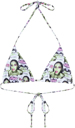Minga London x Pepela NYC Graphic Triangle Bikini Top