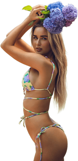 Coastal Hydrangeas Madison Seashell Embellished Triangle Bikini Top