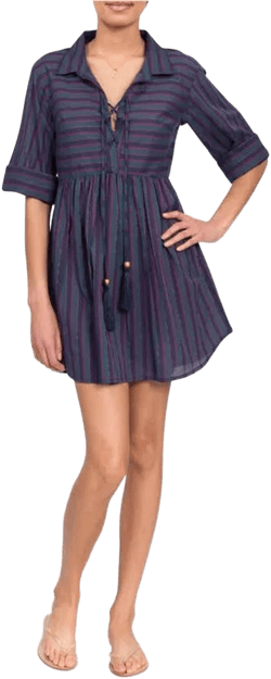 Everyday Ritual Women's Georgina Stripe Cover-Up Minidress