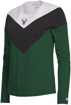 Wear by Erin Andrews Women's Milwaukee Bucks Chevron Long Sleeve T-Shirt