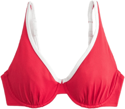 Hollister Women's Curvy High Apex Ribbed Bikini Top