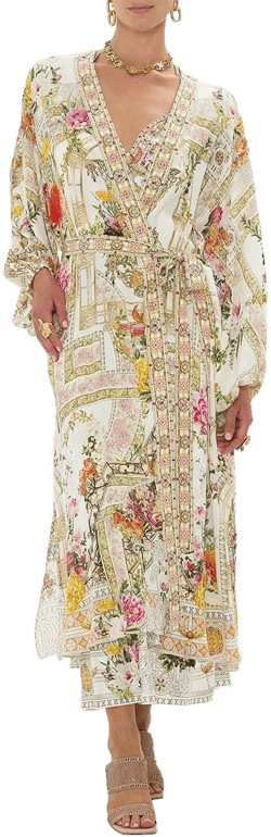 Camilla Women's Silk Blouson-Sleeve Swim Cover Up