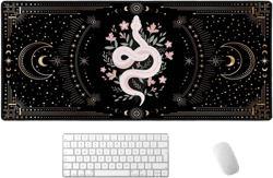 SSOIU Large Mouse Pad, Boho Snake Witch Desk Mat for Desktop, Women Girls Waterproof Gaming Mousepad, Moon Phases Computer PC Laptop Protector Writing Pads for School Office Home 35.5" x 15.7"
