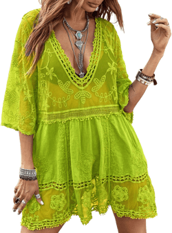 Women's Lace V-Neck Swimsuit Cover Up