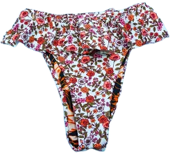 Maaji Women's Multi Floral Ruffle Top Thong Bikini Bottom