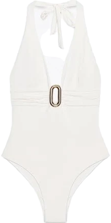 Zara Women's Halter Swimsuit with Metal Detail