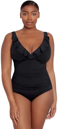 Ralph Lauren Women's Beach Club Ruffle Surplice One-Piece Swimsuit