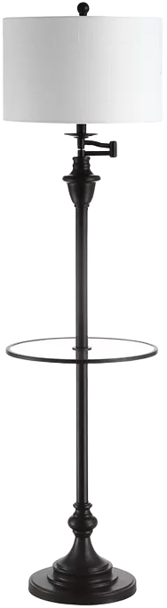 JONATHAN Y Cora 60" Metal,Glass LED Side Table and Floor Lamp