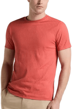 Perry Ellis Men's Ribbed Crew Neck T-Shirt