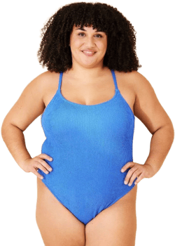 Shade & Shore Women's Pucker Textured Squareneck One Piece Swimsuit