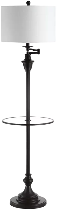 JONATHAN Y Cora 60" Metal,Glass LED Side Table and Floor Lamp