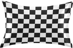 Checkerboard Plaid Pillow Covers Silk Pillowcase for Hair and Skin with Envelope Closure Satin Pillowcase Standard Size Pillow Case for Sleeping Women Boys Girls Room (20x30 Inch) 01-black M30x20in
