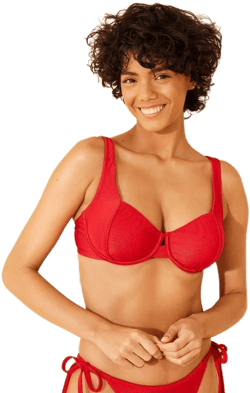 Wild Fable Women's Shiny Ribbed Bikini Top