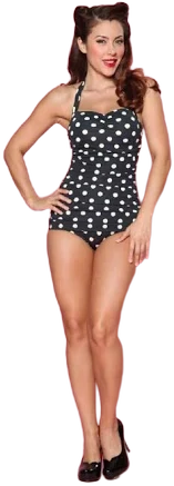 Esther Williams Polka Dot One Piece Bathing Swim Suit