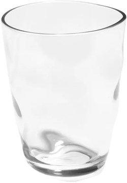 Q Squared Ruffle Clear Tritan Acrylic Double Old Fashion Glasses, Set of 4