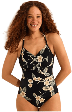 Lands' End Women's Slender Suit Pleated One-Piece Swimsuit