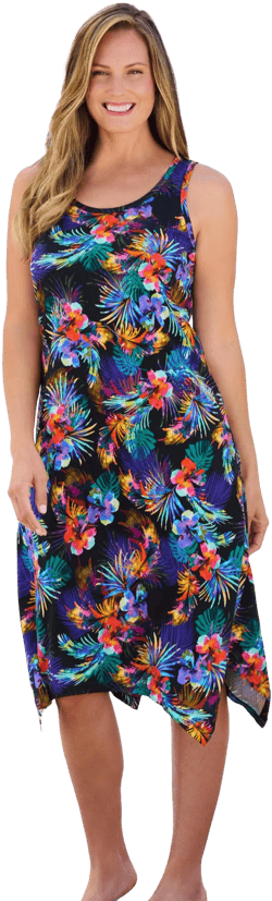 Swim 365 Women's Plus Size Sharktail Beach Cover Up