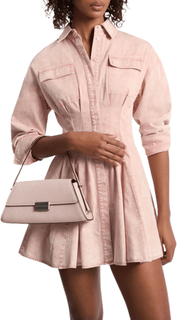 Michael Kors Women's Pleated Denim Shirt Dress