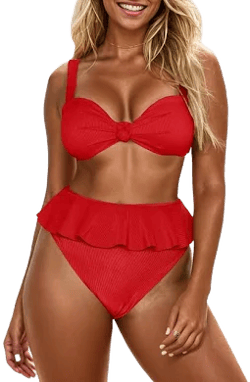 Women's High Waisted Ruffle Bikini Set