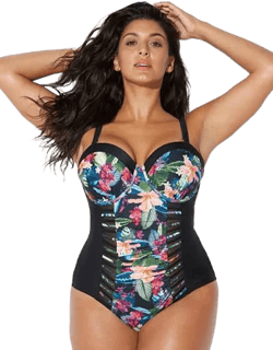 Swimsuits For All Women's Ruched Underwire One Piece Swimsuit