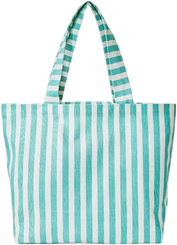Shade & Shore Canvas Beach Striped Tote Bag