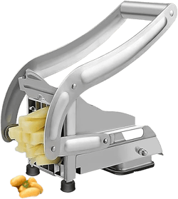 French Fry Cutter,Stainless Steel Potato Cutter with 2 Blades and No-Slip Suction Base,Potato Slicer for Cutting Potatoes,Carrots,Cucumbers