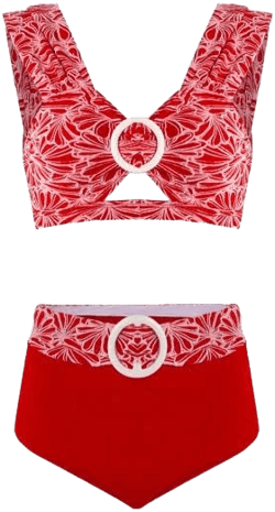 Rotita Jacquard Floral Bikini Top