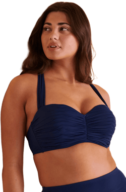 Bleu Rod Beattie Women's Kore Shirred Underwire Bandeau Bikini Swim Top