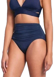 Shade & Shore Women's Shirred High Waist Bikini Bottom