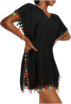 MakeMeChic Women's Tassel Swimsuit Cover Up