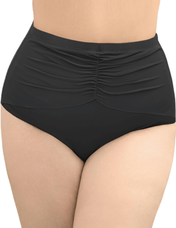 Women's High Waisted Ruched Full Coverage Bikini Bottoms