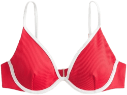 Hollister Women's Ribbed Plunge Bikini Top