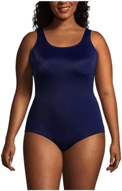 Lands' End Women's Plus size Tugless Low Leg One Piece Swimsuit