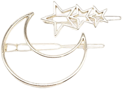 Women's Crescent Moon and Stars Hair Clip Set, Pack of 2
