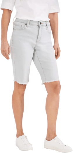 Style & Co. Women's Mid-Rise Raw-Edge Bermuda Jean Shorts