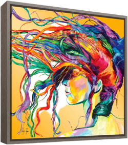 Ebern Designs Modern Abstract Woman Art Framed Canvas